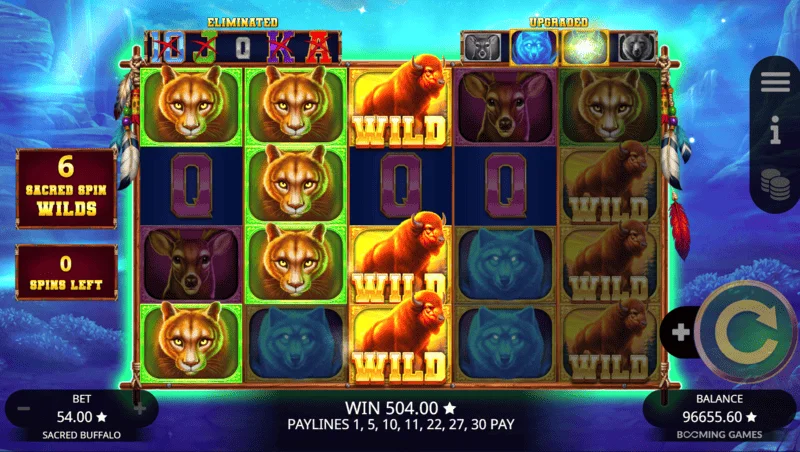 Sacred Buffalo - bonus round win