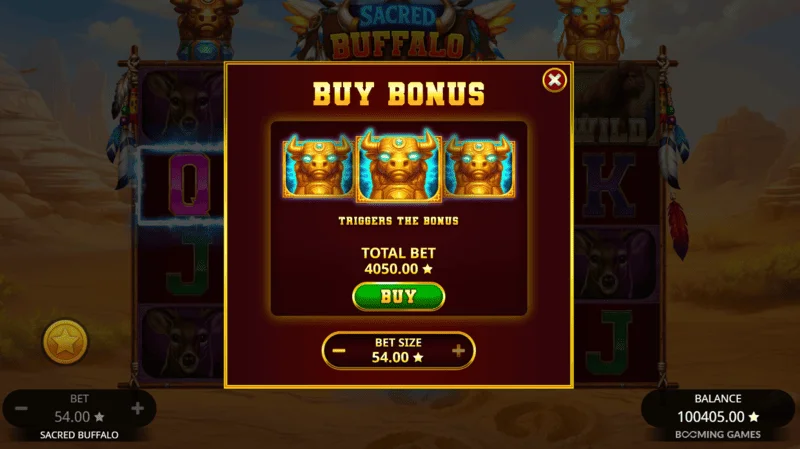 Sacred Buffalo - buy bonus screen